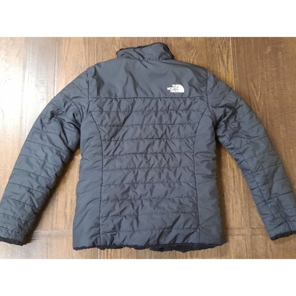 North Face Youth Girl Reversible Jacket Black & Gray Sz M 10/12. Read - Picture 2 of 9